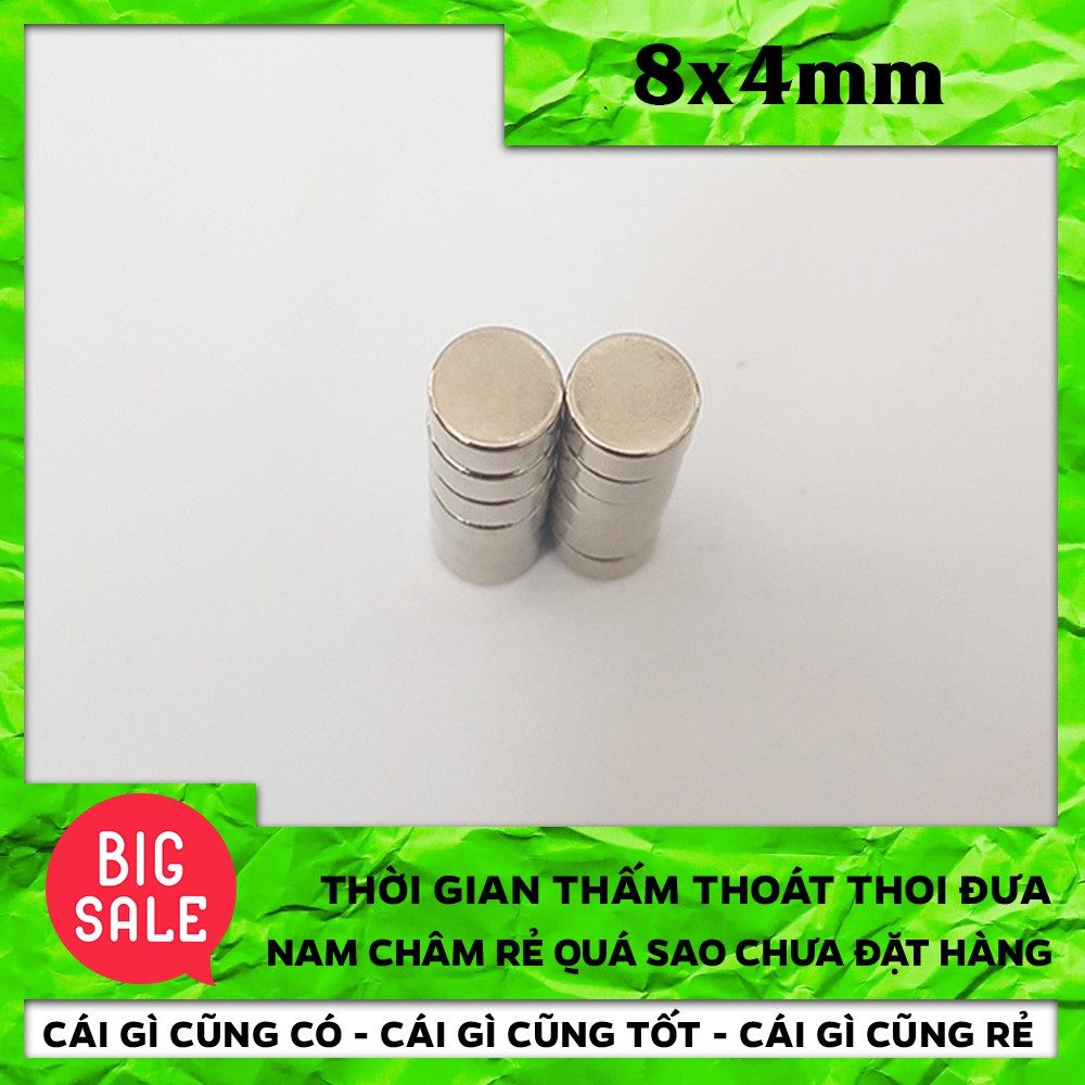 COMBO 10 Viên Nam Châm Điện Lực Hút Siêu Mạnh 8x4mm