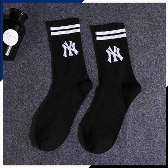 Vớ/Tất Cổ Cao Hàn Quốc NY,LA,BS 2 Màu💖FREESHIP💖Cổ Cao Phối Giày - Newyork Yankee Sọc Ngang,thể thao,nam nữ,MLB, Nike