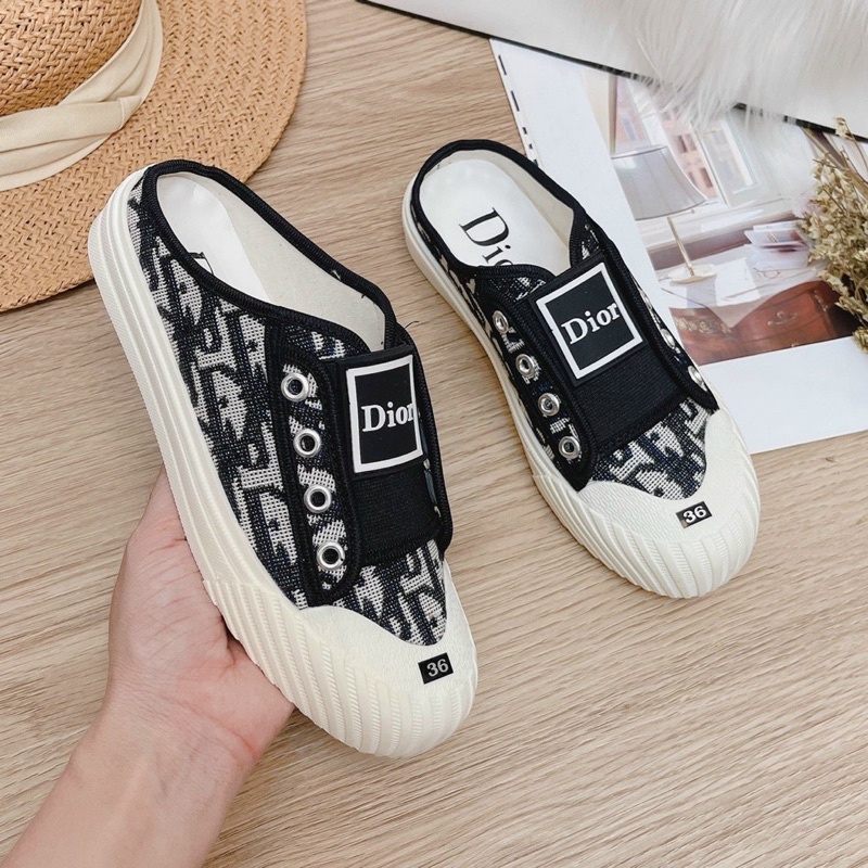 Giày sục không dây đế trắng siêu êm