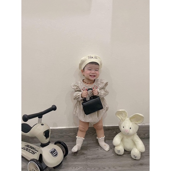 Mũ nồi len thêu tên cho bé style hàn quốc