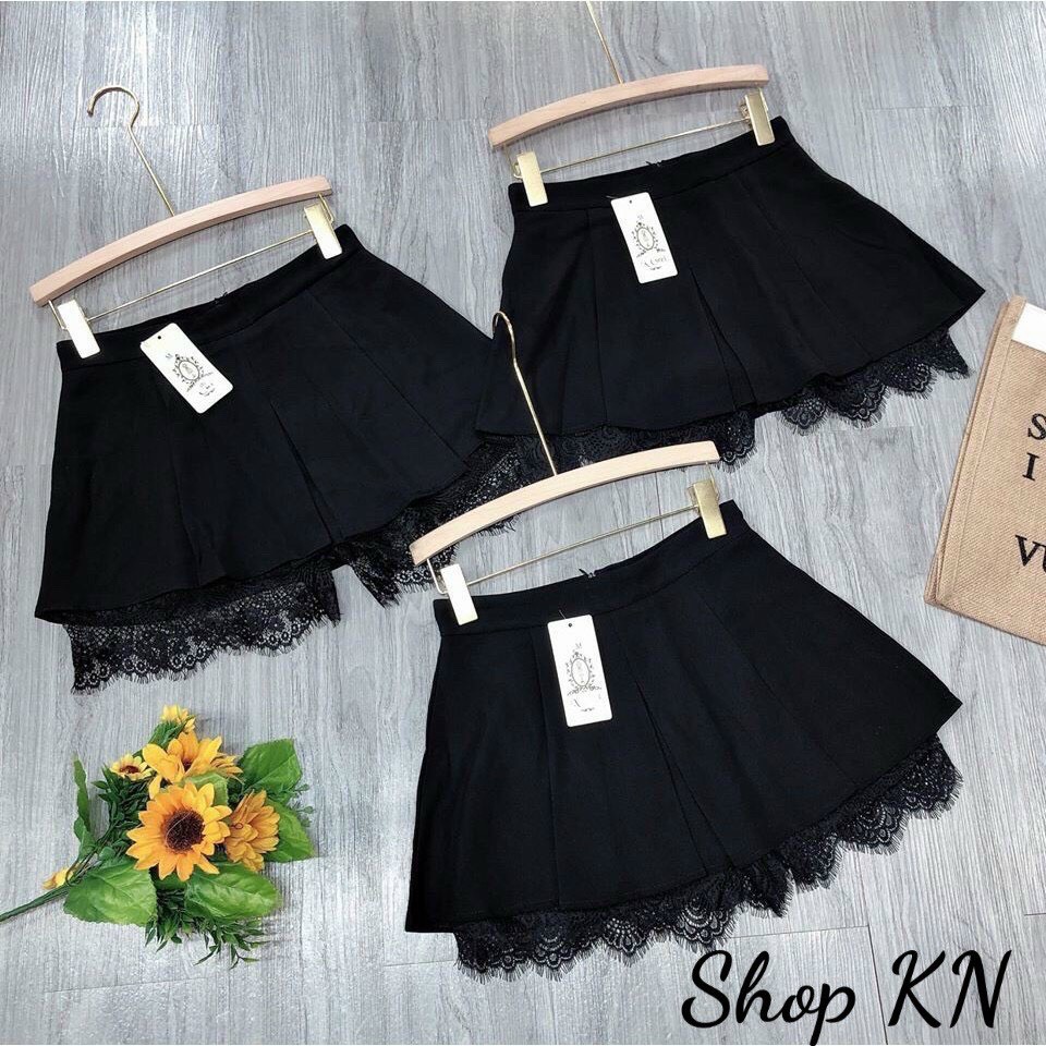 CHÂN VÁY XẾP LY NGẮN PHỐI REN TẶNG KÈM QUẦN LÓT TRONG SIÊU ĐẸP 99k