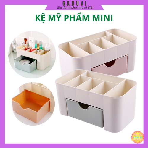 Kệ Đựng Mỹ Phẩm Mini Để Bàn Đựng Đồ Trang Điểm Bằng Nhựa Mica Có Ngăn Kéo GADUVI G8