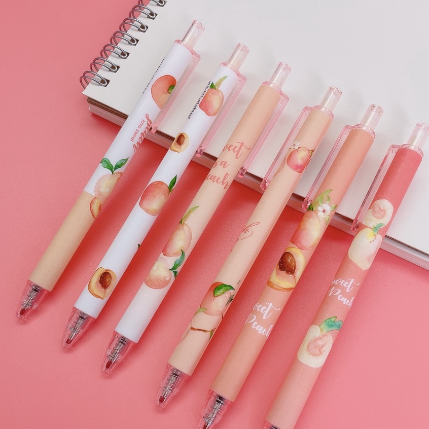 Bút bi dễ thương hình quả đào_Mẫu ngẫu nhiên_Guden Stationery