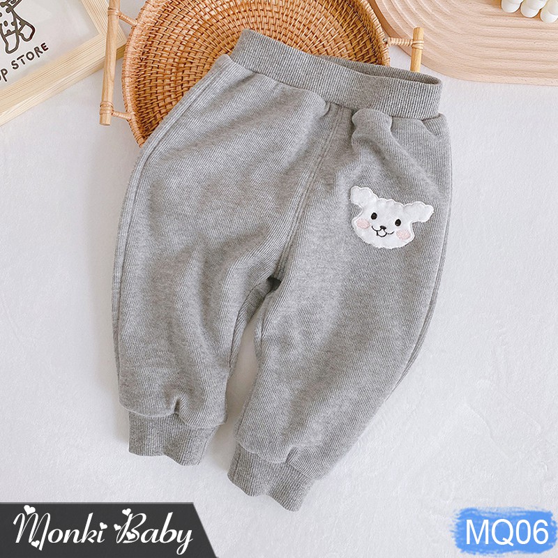 [LẺ SIZE 14-17kg] - Quần nỉ mềm lót lông mịn cho bé trai và gái, chất đẹp dày dặn, giữ ấm tốt, hàng QC cao cấp | MQ06