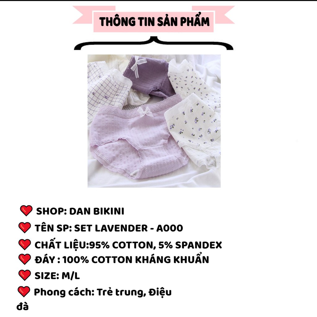 Quần Lót Nữ ❤️FREESHIP❤️ Quần Lót Nữ cotton viền ren họa tiết hoa lavender điệu đà quyến rũ mã A000 | BigBuy360 - bigbuy360.vn