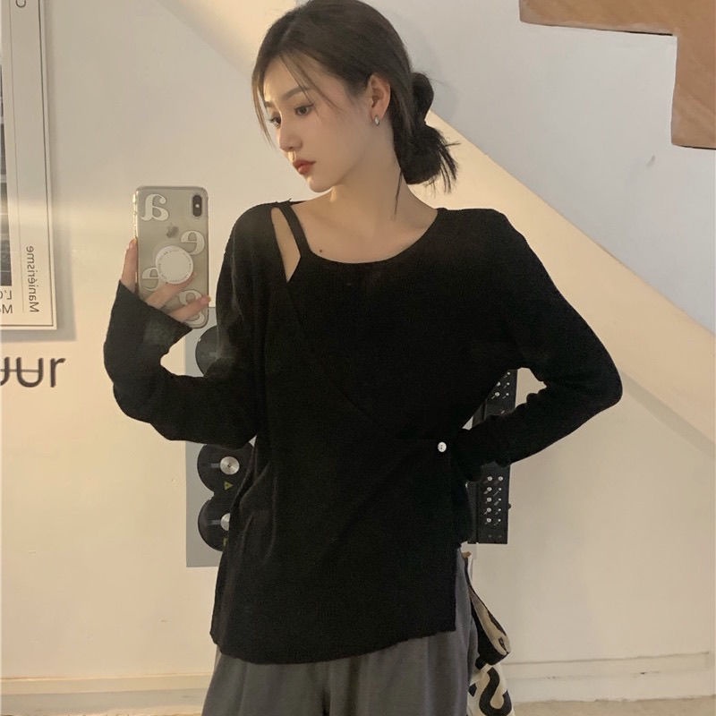 Áo Len Tay Dài Màu Trơn Phong Cách Hàn Quốc Thời Trang Cho Nữ