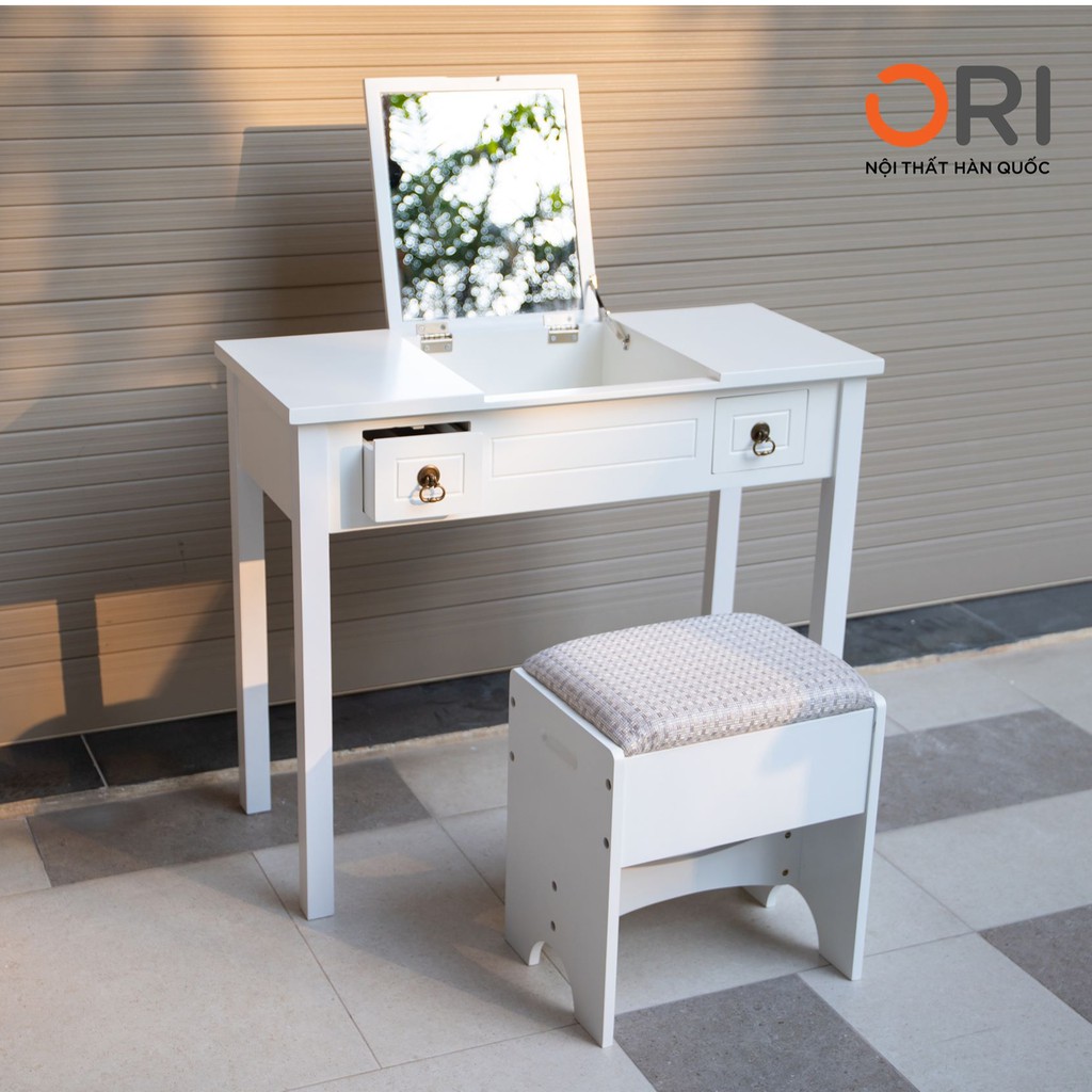 BỘ BÀN TRANG ĐIỂM 3 NGĂN MÀU TRẮNG - DRESSING TABLE WHITE