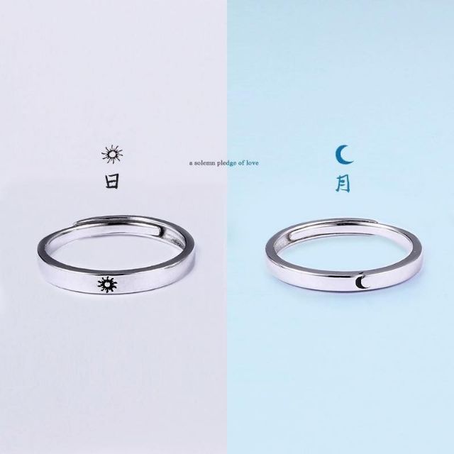 [Sẵn]Hottrend_Nhẫn đôi Couple Sun & Moon