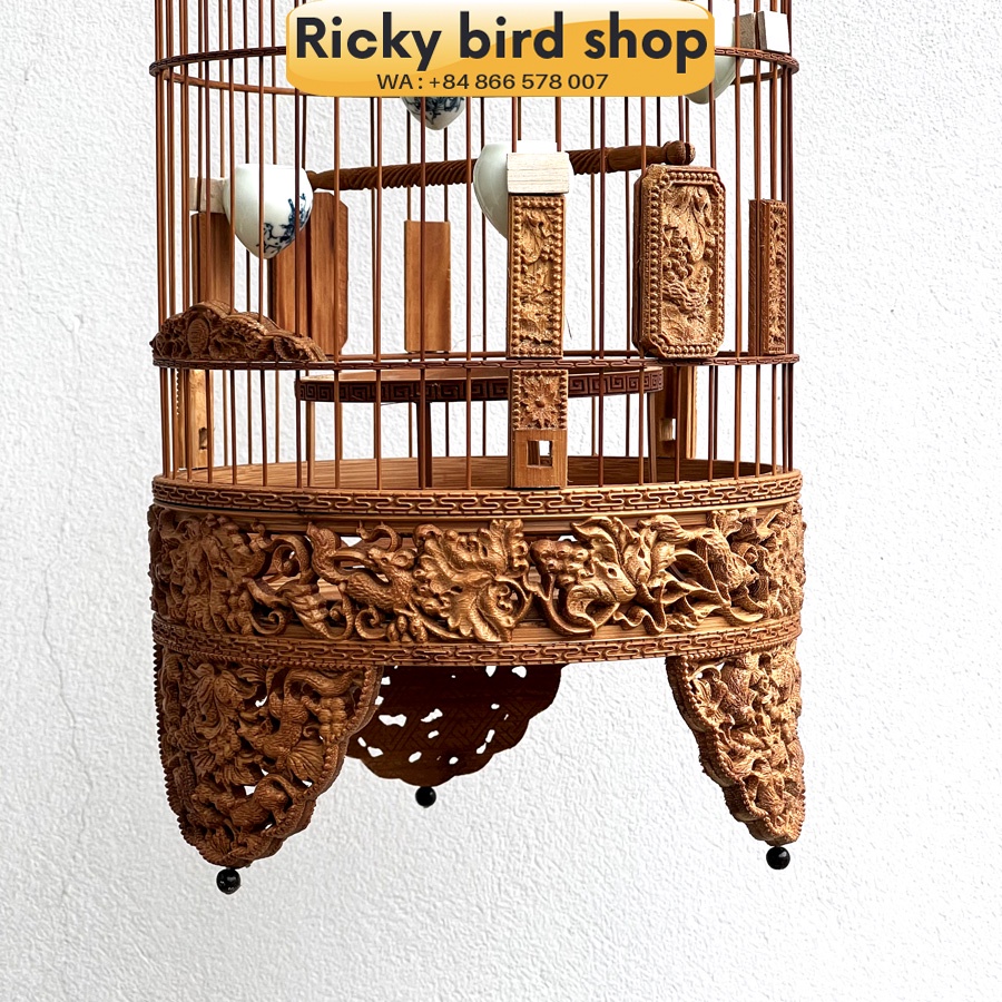 Lồng chim tre, Puteh bird cage -  Squirrel design (See through)
