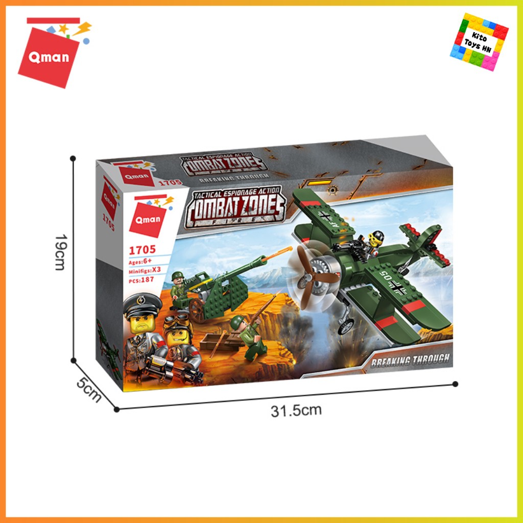 Bộ Đồ Chơi Lego Lắp Ráp Mô Hình Qman 1705 Máy Bay Quân Sự Đột Kích 187 Chi Tiết 3 Minifigures Cho Trẻ Từ 6 Tuổi