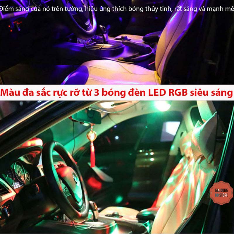 Đèn led bar nháy theo nhạc mini có điều khiển từ xa