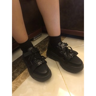 [order ] giày đế khủng nữ đen trắng