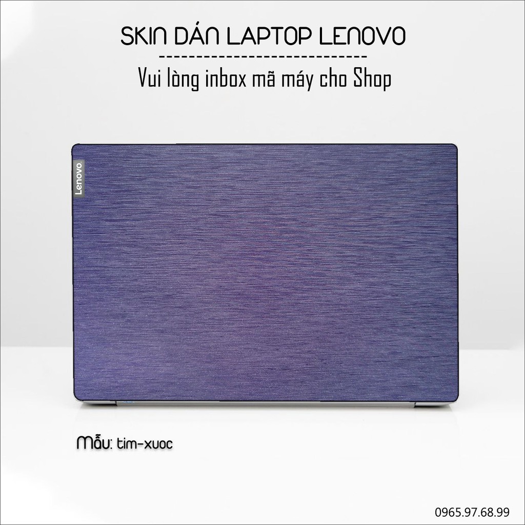 Skin dán Laptop Lenovo màu tím xước (inbox mã máy cho Shop)