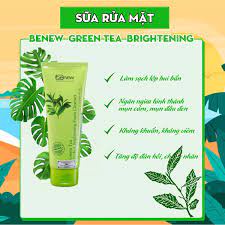 Sữa rửa mặt trà xanh sạch mụn Benew Green Tea Brightening 160ml