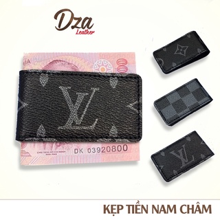 Kẹp tiền nam châm da LV cao cấp, nhỏ gọn tiện dụng