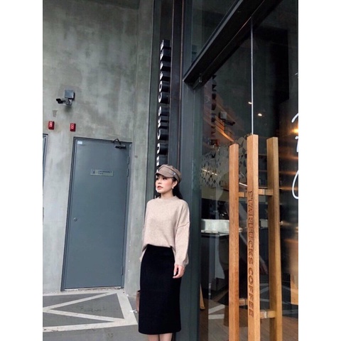 Chân váy len xẻ sau chất mịn, chân váy bút chì dành cho chị em công sở, đi chơi | BigBuy360 - bigbuy360.vn