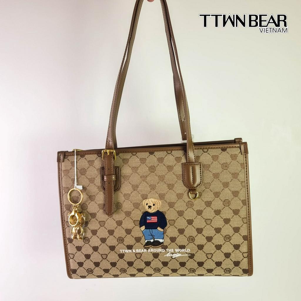 Túi tote TN3079 da thời trang công sở charm gấu TTWN BEAR