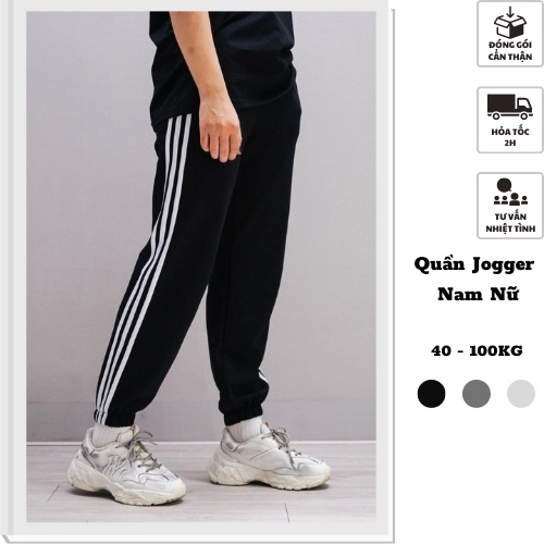 40-100kg Quần jogger lai thun 3 sọc - không sọc nam nữ thời trang Sói Store