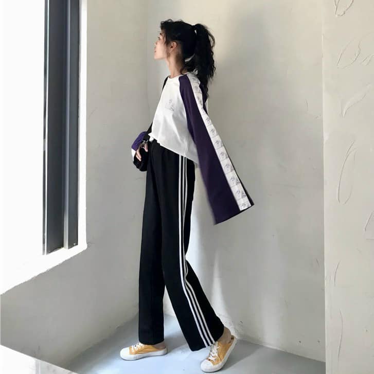 Quần thể thao nữ unisex chất dày dặn ống suông mặc ở nhà đi chơi thể dục M300