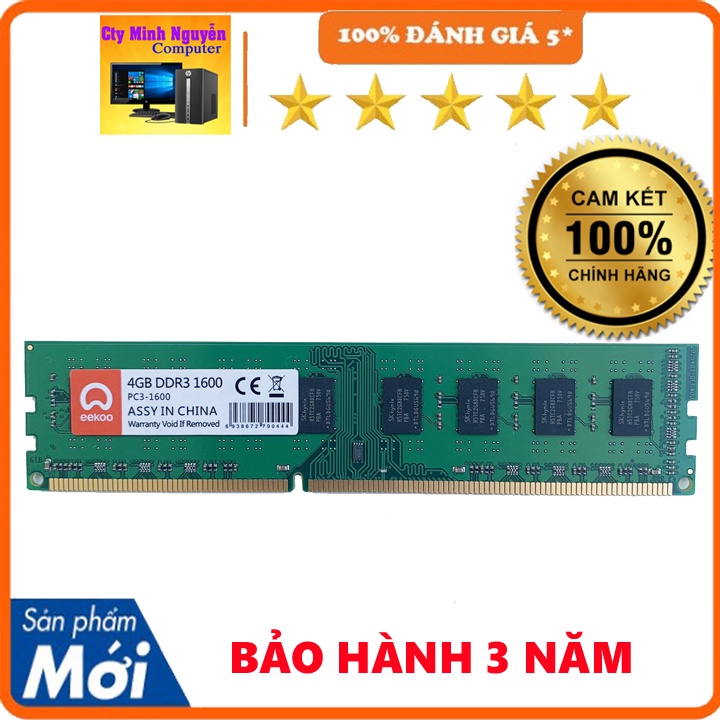 Ram PC Eekoo DDR3 4gb, DDR3 8gb bus 1600, DDR4 4GB-8GB bus 2666 New 100% BH 3 Năm