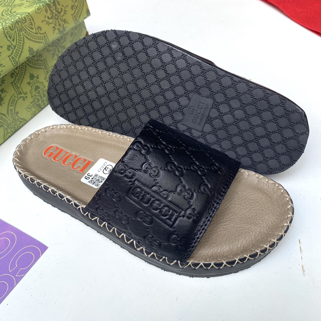 Dép Quai Ngang GCII Da Bò Cao Cấp GN-03