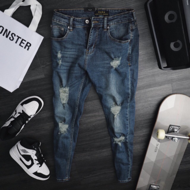 Quần Jean Nam rách xanh - Quần Jean Nam Shinky đẹp nhất !