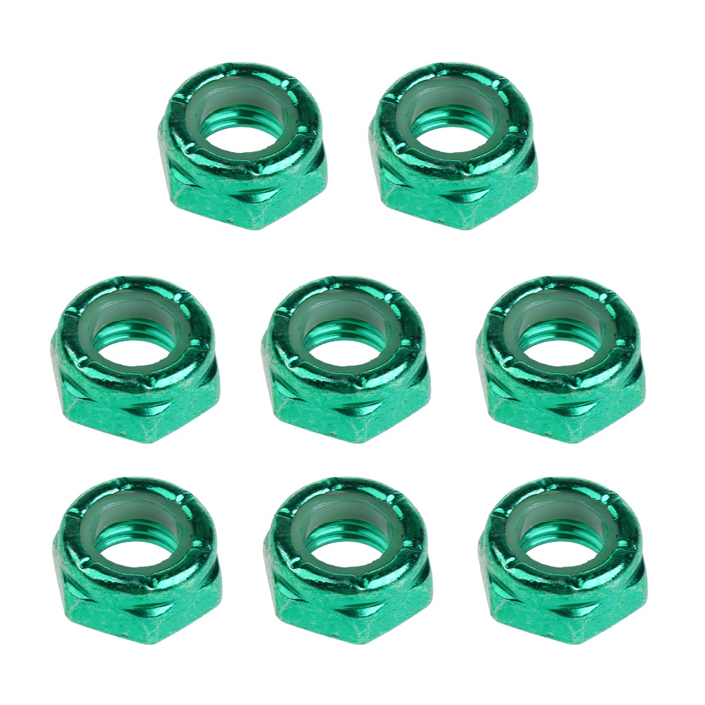 BolehDeals 8pcs Skateboard Kingpin Nuts Truck Axle Screw Nuts Longboard Hardware Blue