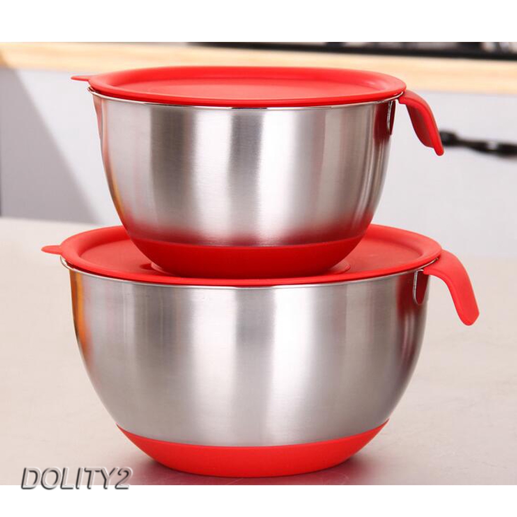 [Dolity2] Bát Trộn Trứng Có Nắp Bằng Thép Không Gỉ 16cm