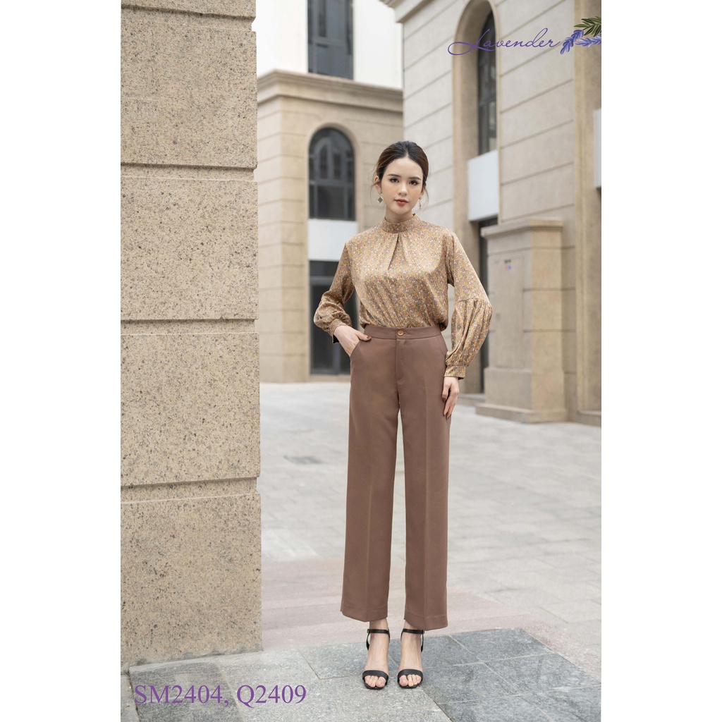Quần âu nữ LAVENDER FASHION đen ống suông basic chất đẹp không nhăn không xù Q1347