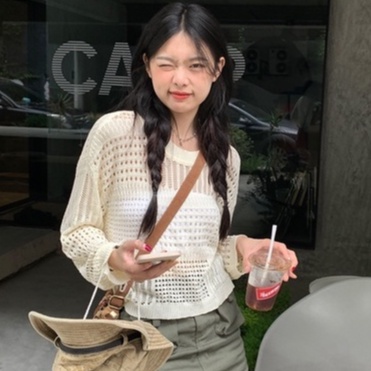 Áo Sweater Tay Dài Chống Nắng Thiết Kế Lưới Mỏng Thời Trang Mùa Hè Hàng Mới Dành Cho Bạn Nữ