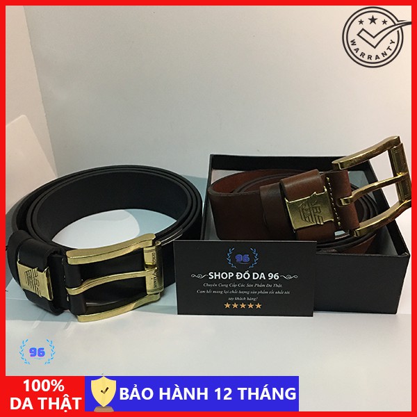 Thắt lưng nam da thật - Dây lưng nam da bò sáp - Mặt đồng đúc cao cấp - DL003