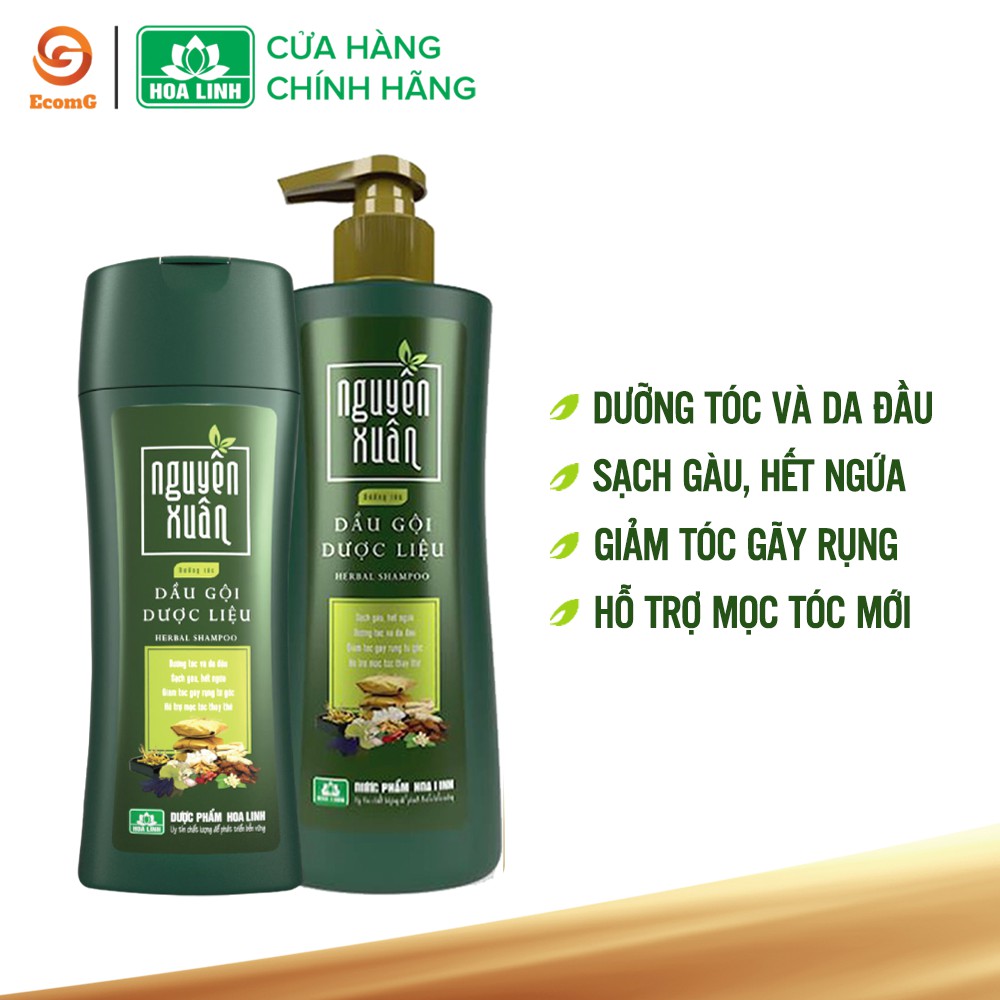 Dầu gội dược liệu Nguyên Xuân xanh - Hỗ trợ phục hồi tóc hư tổn cho tóc mềm mại suôn mượt