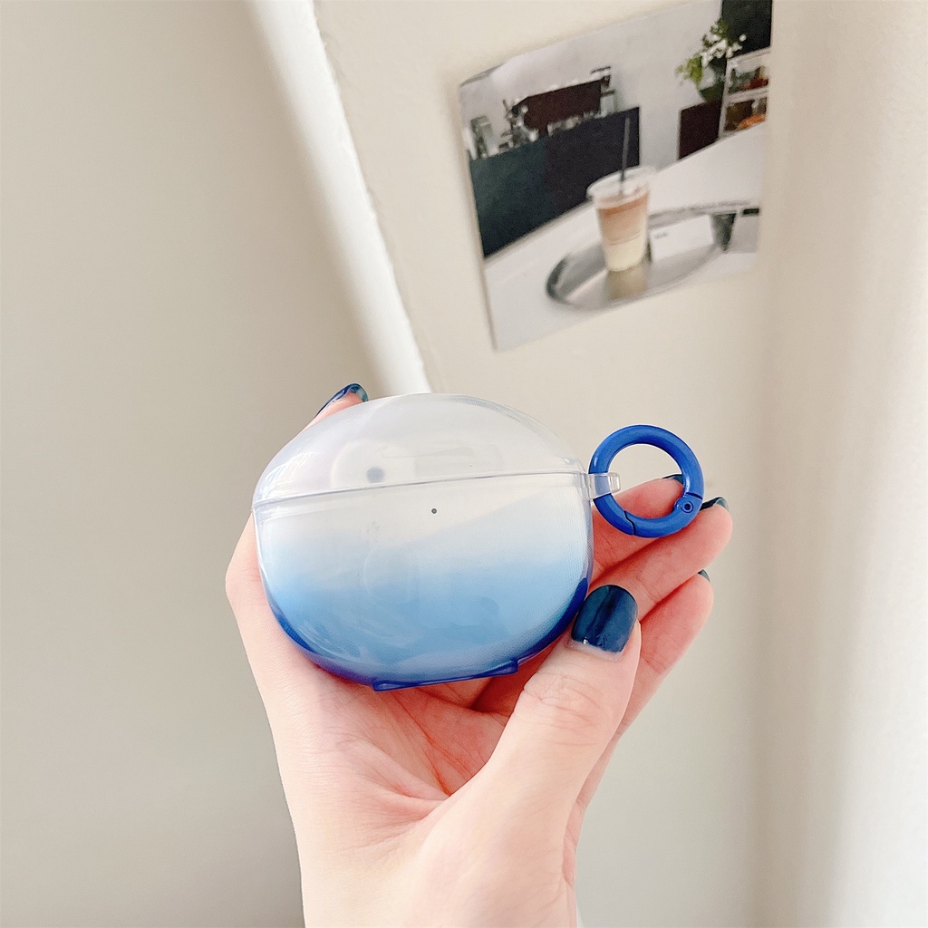 Vỏ Bảo Vệ Hộp Sạc Tai Nghe Không Dây OPPO Enco air 2 / Enco air TWS Bằng Silicon TPU Mềm Trong Suốt Chống Sốc Chống Rơi Kèm Móc Treo