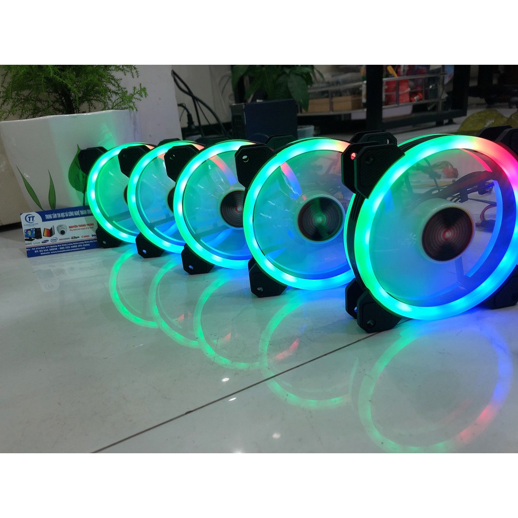 Quạt tản nhiệt Fan Led RGB Coolmoon Sunshine V1 Dual Ring - Đồng Bộ Hub Coolmoon