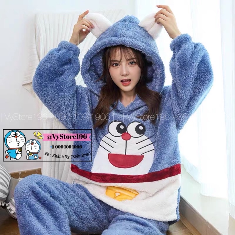 SET ĐỒ ĐÔREMON LÔNG GIỮ ẤM LÔNG SIÊU MỊN DỄ THƯƠNG