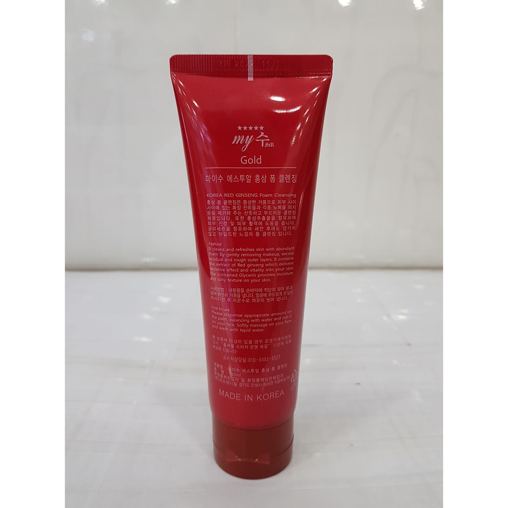 Sữa Rửa Mặt Hồng Sâm Đỏ My Gold 130ml Hàn Quốc