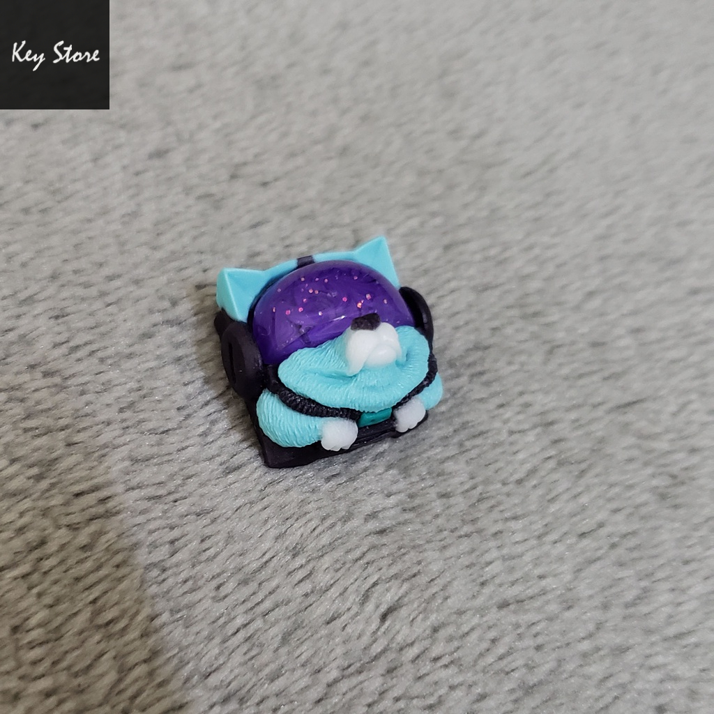Nút bàn phím cơ artisan keycap sirius màu xanh tím
