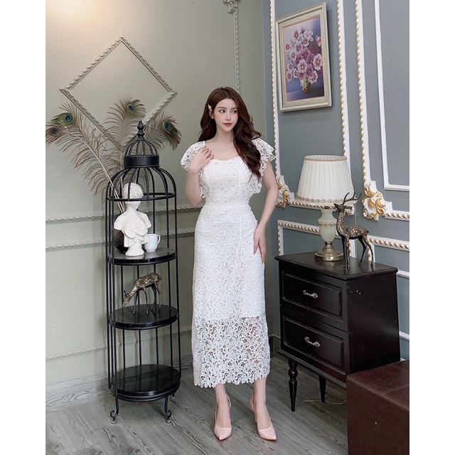 Váy Ren Tay Cánh Tiên Đầm dự tiệc cao cấp giá sỉ