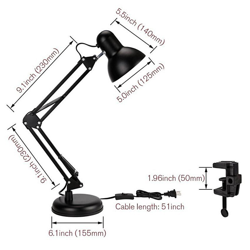 ĐÈN KẸP BÀN DESK LAMP (Không Kèm Bóng)
