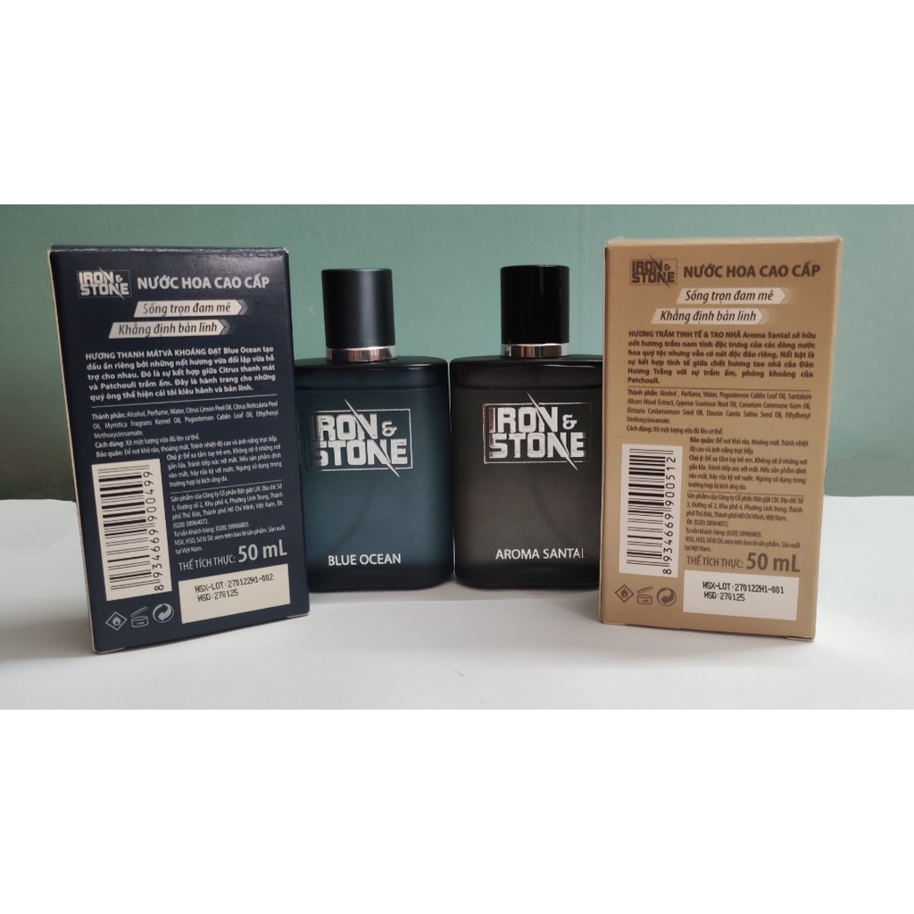 Nước hoa cao cấp Iron&Stone 50ml dành cho nam - tùy chọn 2 mùi hương