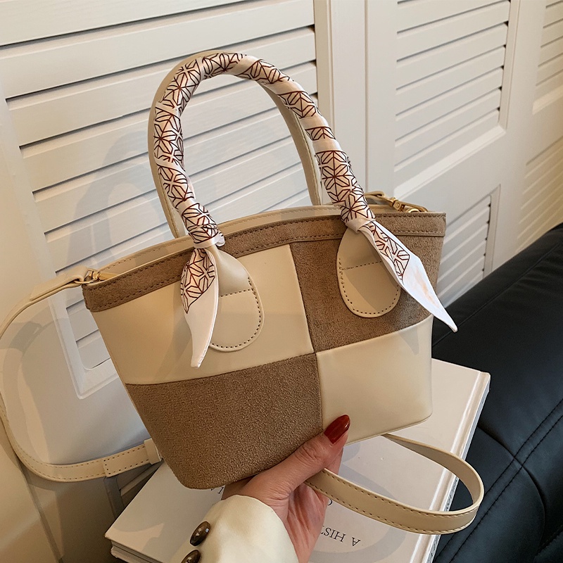 Túi Xách tote Màu Tương Phản Thời Trang Thu Đông Cho Nữ