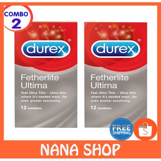 Combo 2 Hộp Bao Cao Su Durex Fetherlite Ultima Siêu Mỏng hộp 12 cái - Nana Shop (DKSH)