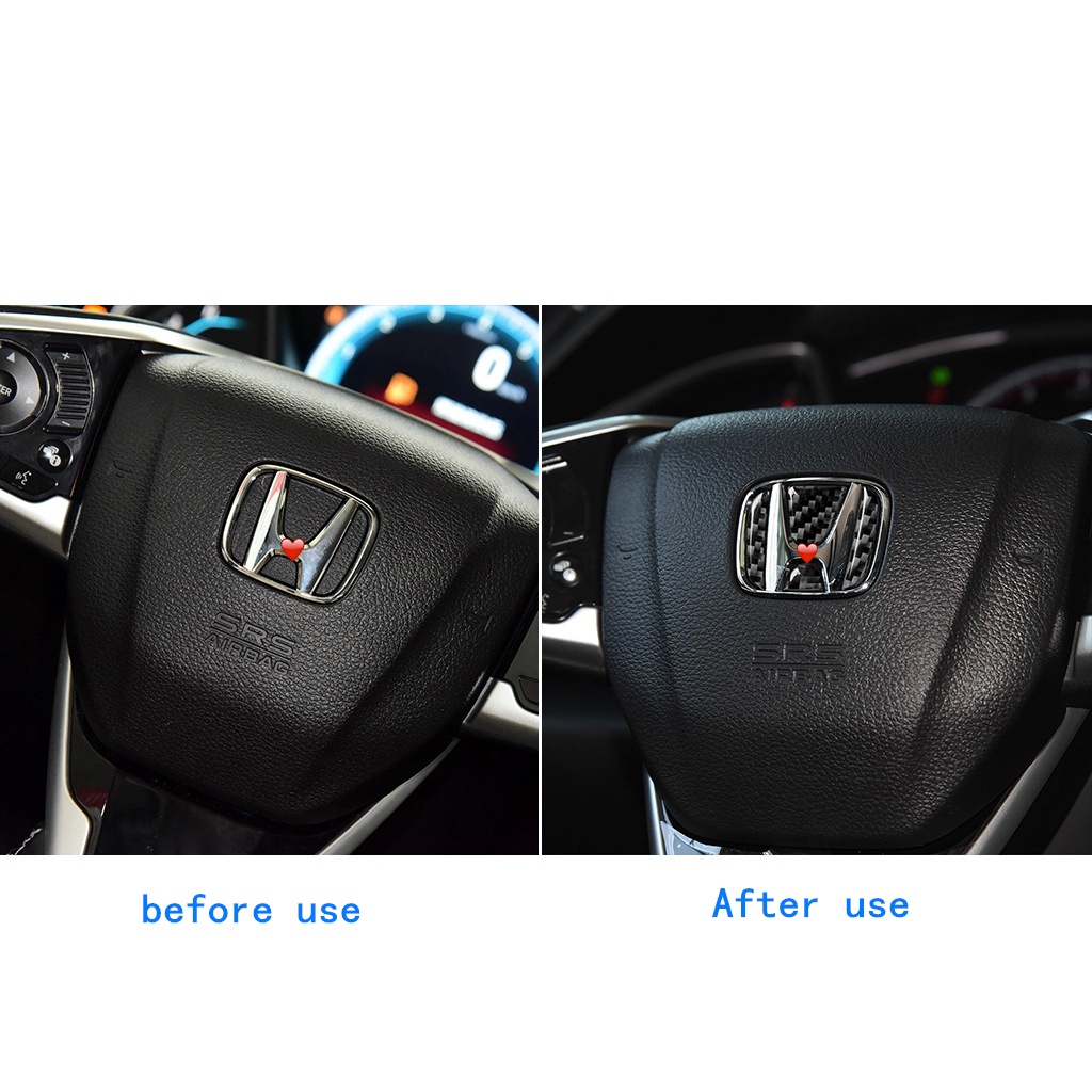 Miếng Dán In Hình logo Bằng Sợi carbon Trang Trí Cho Vô Lăng Xe Hơi Honda Civic dio crv fit CR-V Accord Odyssey
