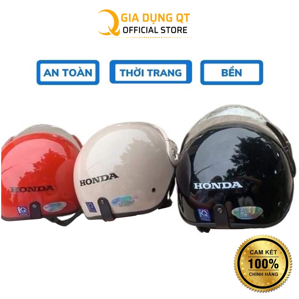 [Freeship] Mũ Bảo Hiểm Honda Nửa Đầu Có Kính, Mũ Bảo Hiểm Nửa Đầu 1/2 Nam Nữ Chất Lượng Cao, Mũ Bảo Hiểm Phượt - BH 12T