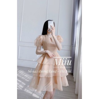 đầm xòe tầng voan kiếng