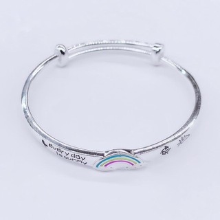 Lắc Bạc Trẻ Em Hình Cầu Vồng - Vòng Bạc Cho Bé Gái Xinh Xắn Bằng Bạc Ta Chuẩn Tránh Gió