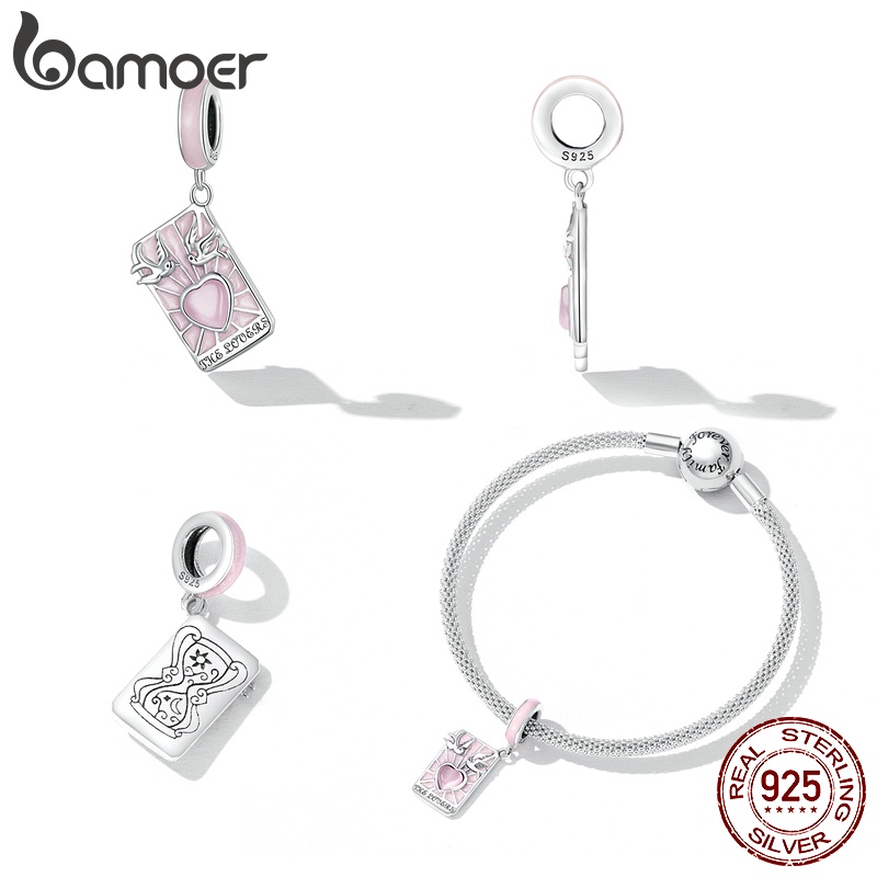 Mặt dây chuyền Bamoer bằng bạc 925 hình thẻ bài tarot thời trang dùng làm quà tặng