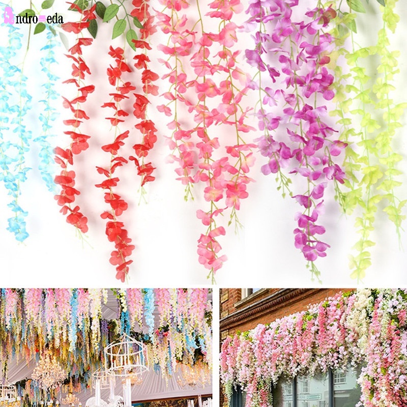Dây Hoa Wisteria Nhân Tạo 95cm Treo Tường Trang Trí Nhà Cửa Sân Vườn Tiệc Cưới