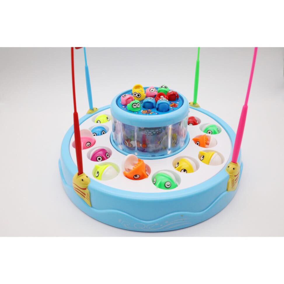Đồ Chơi Câu Cá 2 Tầng Nam Châm Quay 360 Độ Có Đèn &amp; Nhạc
