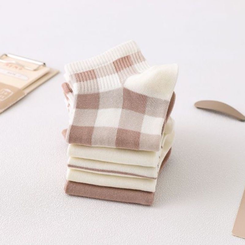 Tất nữ cổ ngắn, set 5 đôi vớ nữ cổ ngắn METAT họa tiết hoạt hình dễ thương phong cách Hàn Quốc